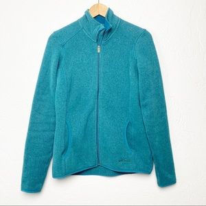 Eddie Bauer Teal Fleece Zip Up Sweatshirt M